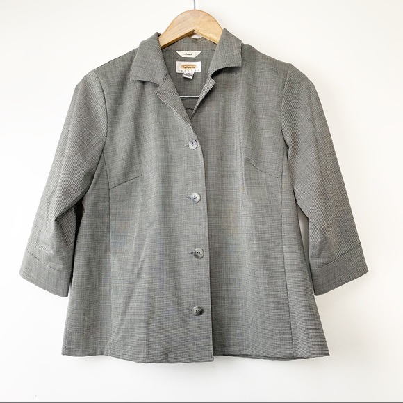 TALBOTS Wool Houndstooth Jacket 2 - Picture 4 of 8